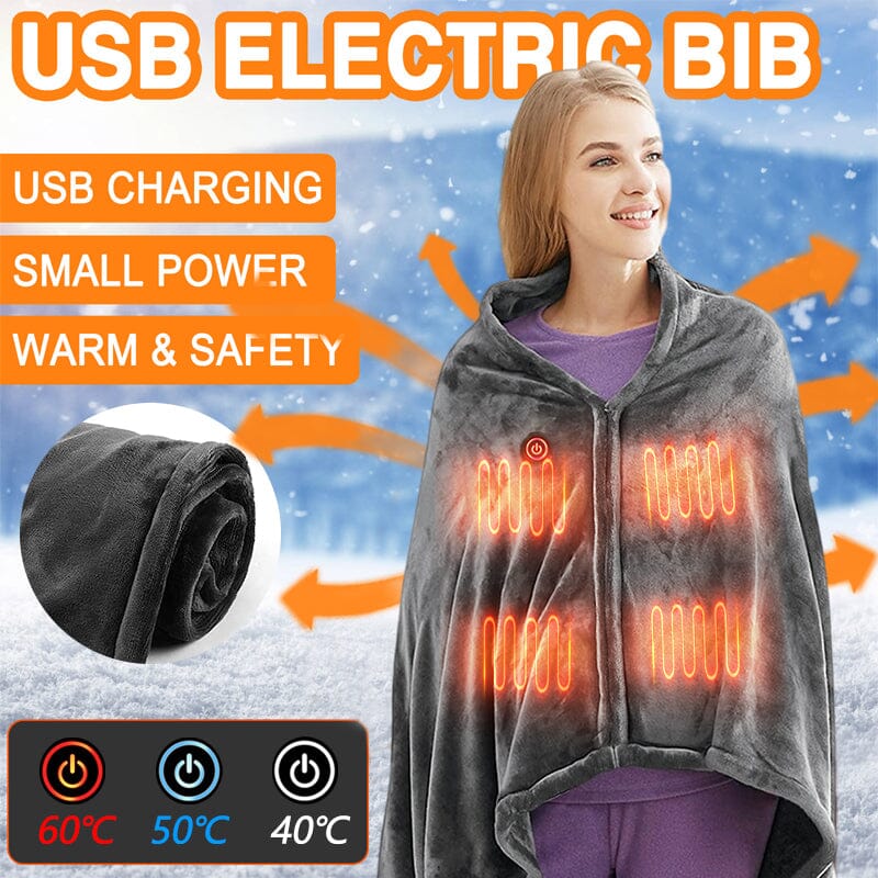 Winter Flannel Heated Blanket Cold Protection Body Warmer Usb Heated Warm Shawl Electric Heated Plush Blanket 0 Manwatstore