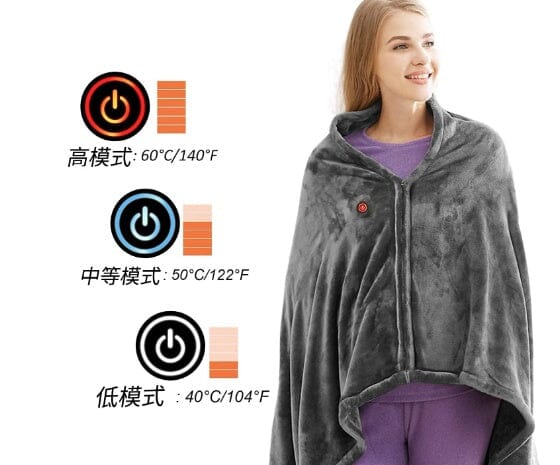 Winter Flannel Heated Blanket Cold Protection Body Warmer Usb Heated Warm Shawl Electric Heated Plush Blanket 0 Manwatstore