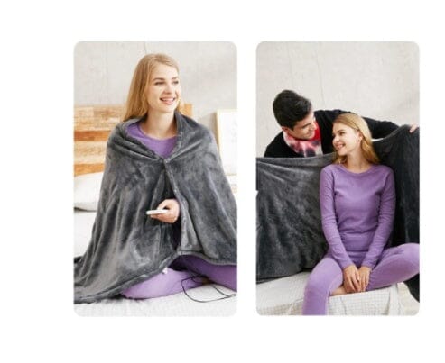 Winter Flannel Heated Blanket Cold Protection Body Warmer Usb Heated Warm Shawl Electric Heated Plush Blanket 0 Manwatstore