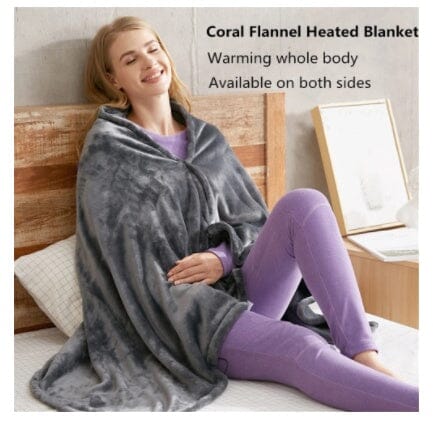 Winter Flannel Heated Blanket Cold Protection Body Warmer Usb Heated Warm Shawl Electric Heated Plush Blanket 0 Manwatstore
