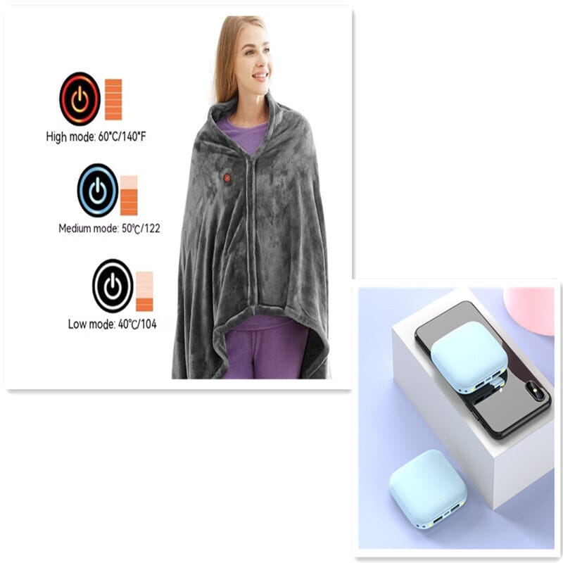 Winter Flannel Heated Blanket Cold Protection Body Warmer Usb Heated Warm Shawl Electric Heated Plush Blanket 0 Manwatstore