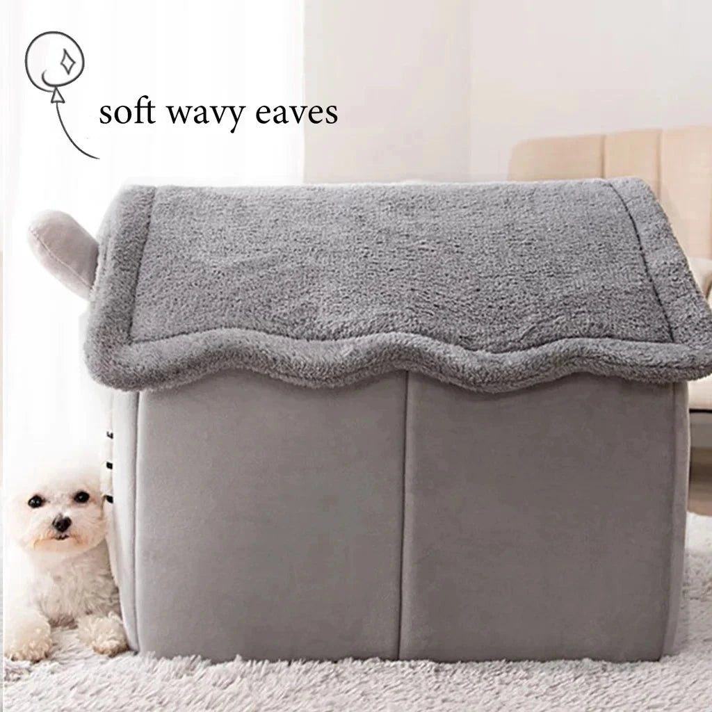 Winter Folding Pet House Kennels for Small to Medium Dogs And Cats Beds Maternity Puppy Baskets Soft Cozy Warm Shelter Mat Pet Manwatstore