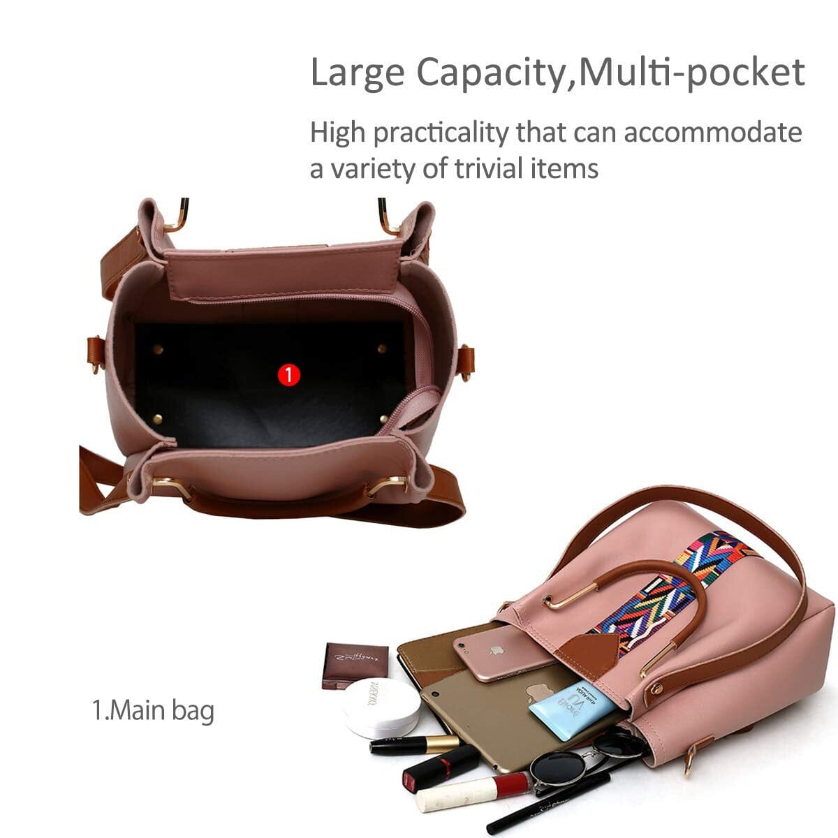 Women Handbags Shoulder Bags 4 Pcs Handbags For Ladies Top-Handles Crossbody Bags Purse Wallet 0 Manwatstore