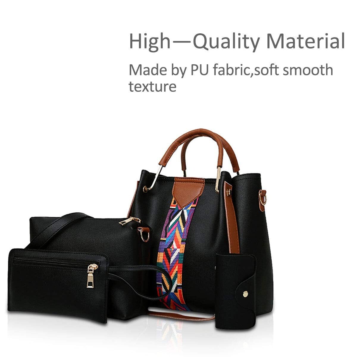Women Handbags Shoulder Bags 4 Pcs Handbags For Ladies Top-Handles Crossbody Bags Purse Wallet 0 Manwatstore
