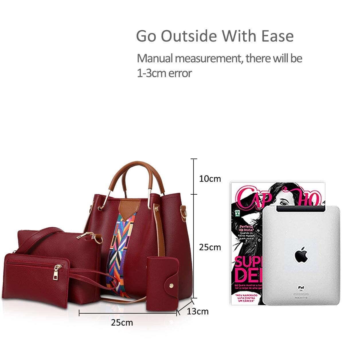 Women Handbags Shoulder Bags 4 Pcs Handbags For Ladies Top-Handles Crossbody Bags Purse Wallet 0 Manwatstore