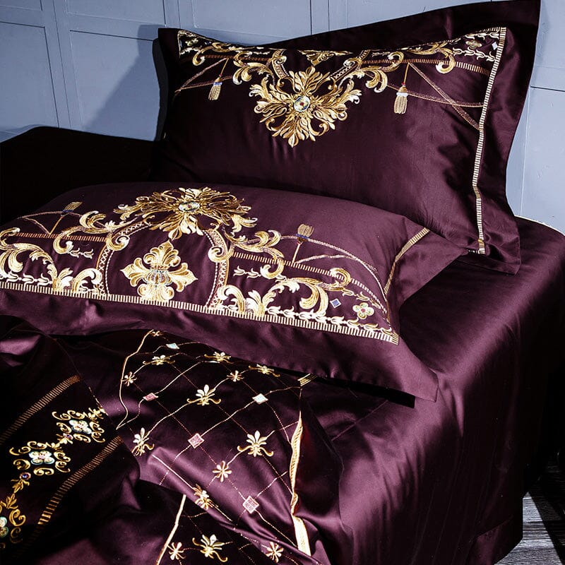 1000TC Egyptian Cotton Bedding Set | Luxury Embroidery Bed set Bedding Manwatstore