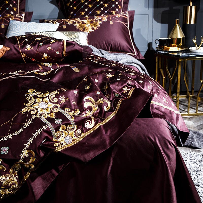 1000TC Egyptian Cotton Bedding Set | Luxury Embroidery Bed set Bedding Manwatstore