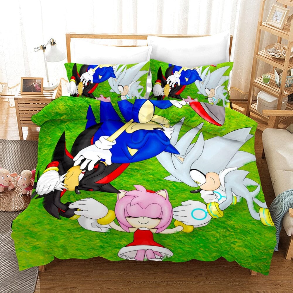 3D Cartoon Sonic Bedding Set Manwatstore