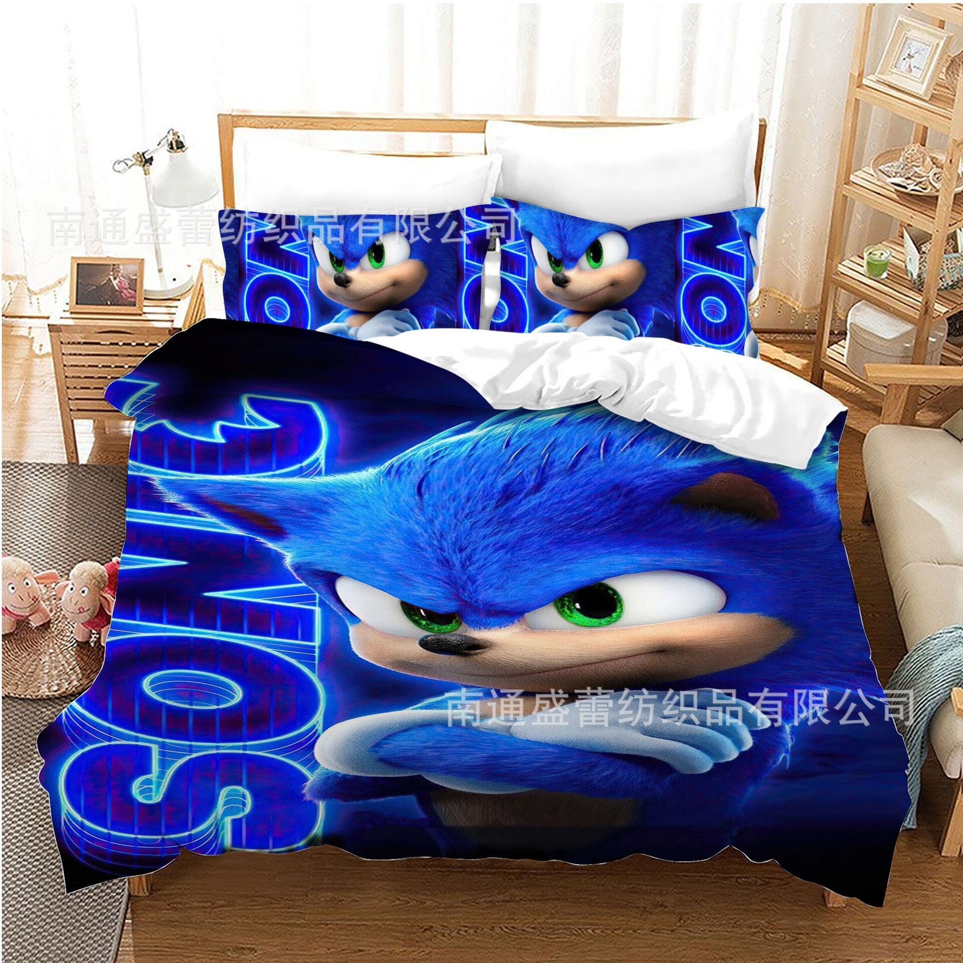 3D Cartoon Sonic Bedding Set Manwatstore