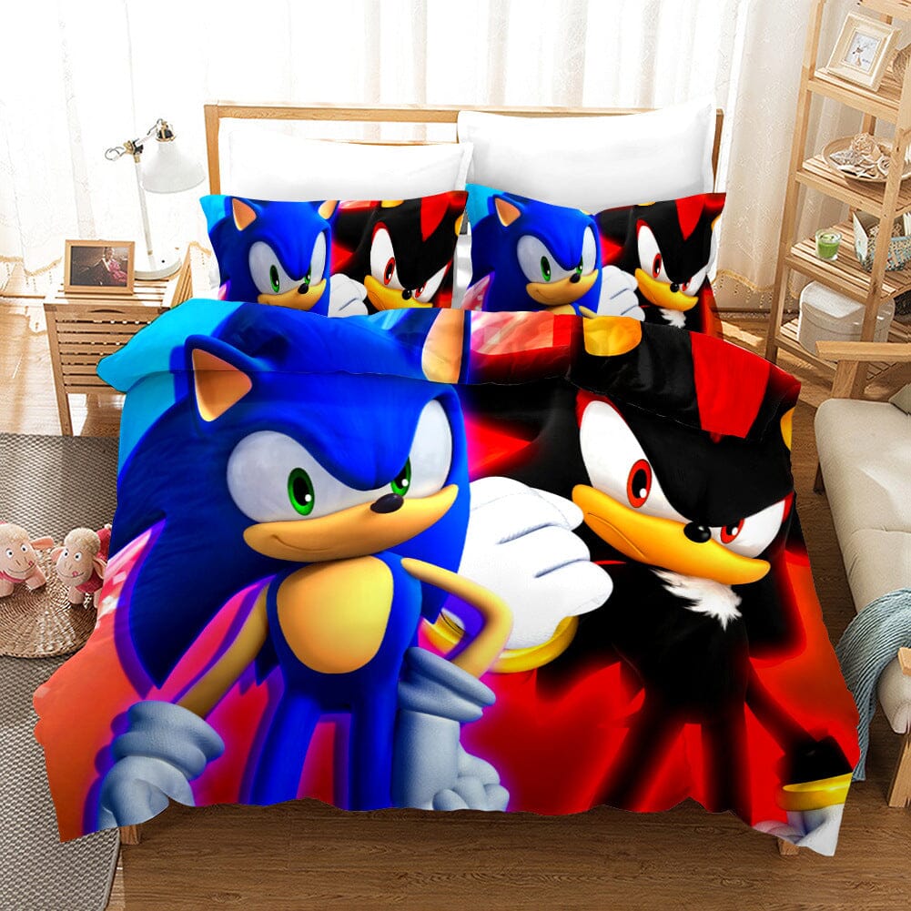 3D Cartoon Sonic Bedding Set Manwatstore