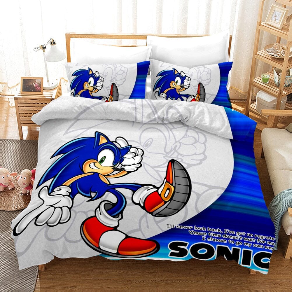 3D Cartoon Sonic Bedding Set Manwatstore