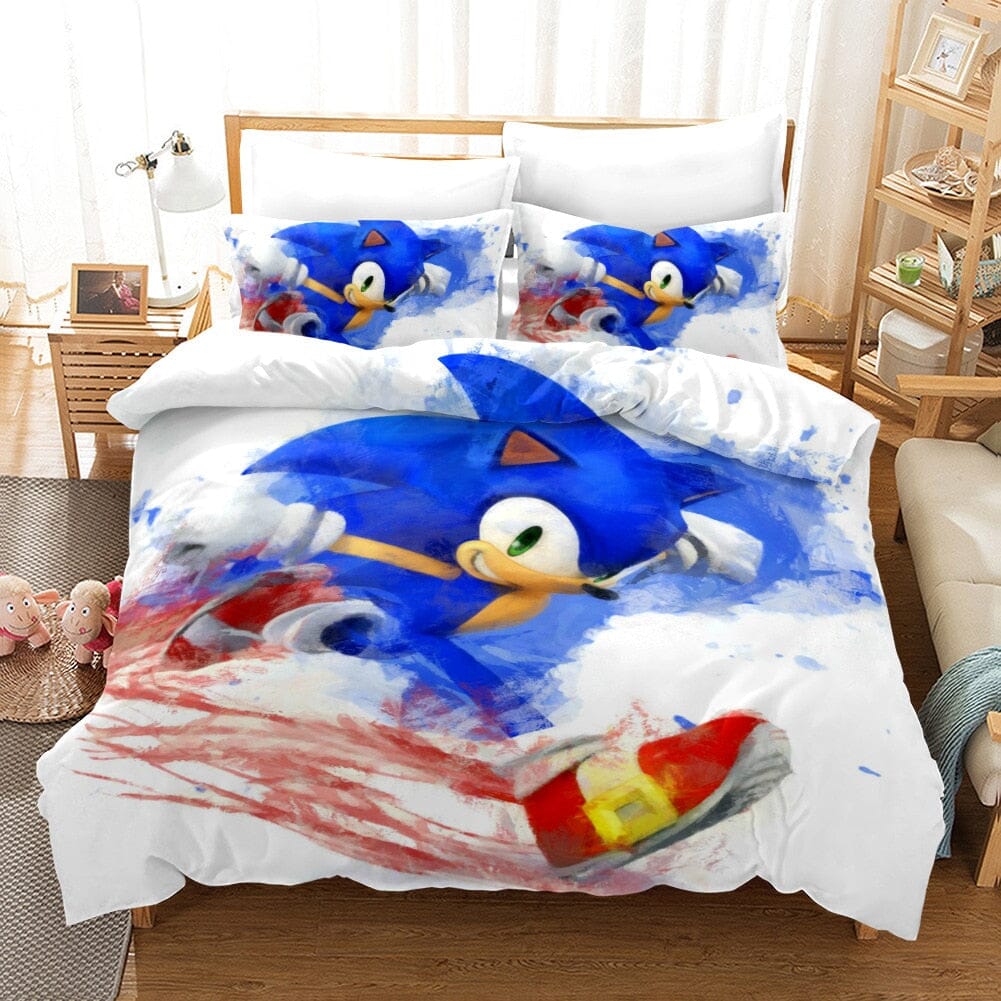 3D Cartoon Sonic Bedding Set Manwatstore