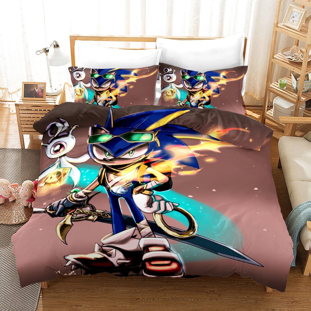 3D Cartoon Sonic Bedding Set Manwatstore