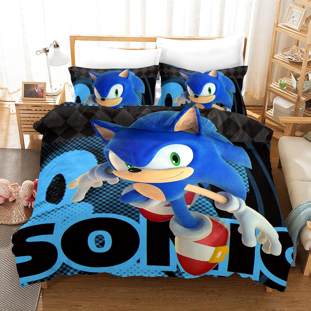 3D Cartoon Sonic Bedding Set Manwatstore