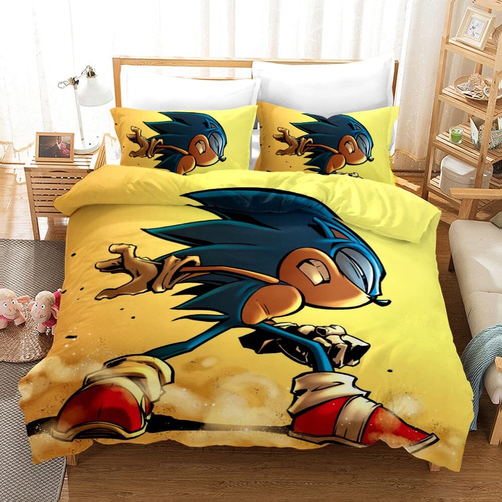 3D Cartoon Sonic Bedding Set Manwatstore