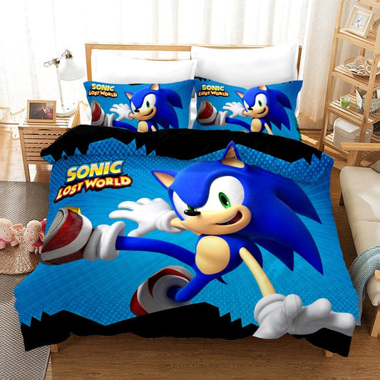 3D Cartoon Sonic Bedding Set Manwatstore