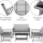 4pcs Garden Lounge Set with Cushions Glass Table Manwatstore