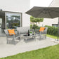 4pcs Garden Lounge Set with Cushions Glass Table Manwatstore