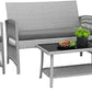 4pcs Garden Lounge Set with Cushions Glass Table Manwatstore