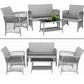 4pcs Garden Lounge Set with Cushions Glass Table Manwatstore