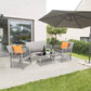 4pcs Garden Lounge Set with Cushions Glass Table Manwatstore