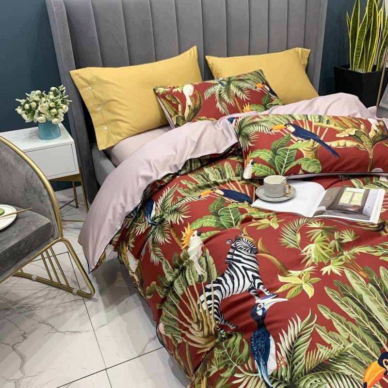 5/7Pcs Luxury Egyptian Cotton Bedding Set | Queen King Size Bright Manwatstore