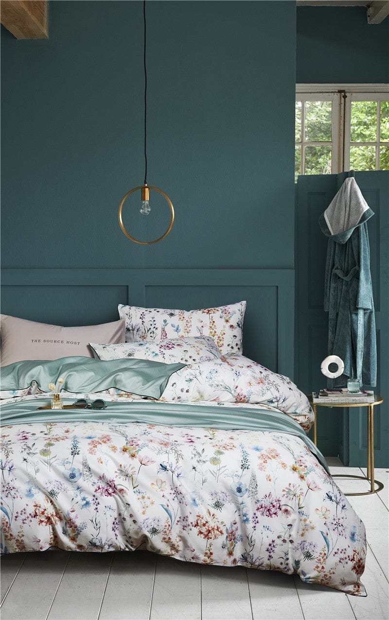 5/7Pcs Luxury Egyptian Cotton Bedding Set | Queen King Size Bright Manwatstore