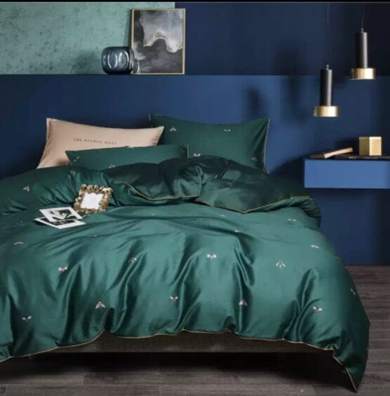 5/7Pcs Luxury Egyptian Cotton Bedding Set | Queen King Size Bright Manwatstore