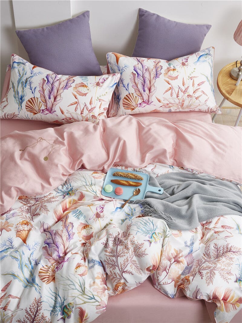 5/7Pcs Luxury Egyptian Cotton Bedding Set | Queen King Size Bright Manwatstore