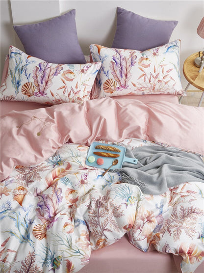 5/7Pcs Luxury Egyptian Cotton Bedding Set | Queen King Size Bright Manwatstore