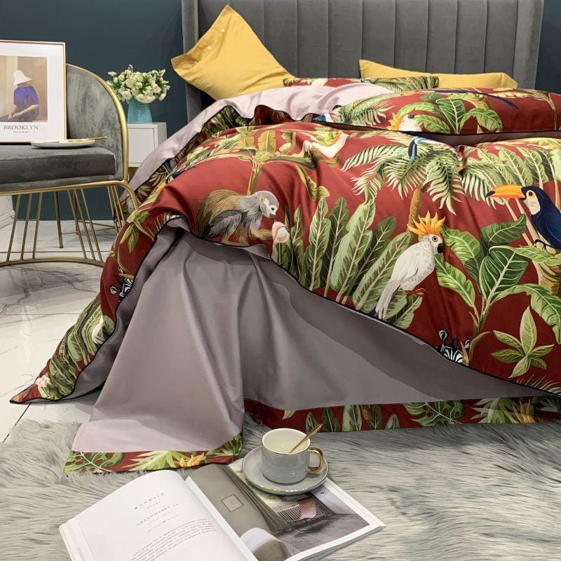 5/7Pcs Luxury Egyptian Cotton Bedding Set | Queen King Size Bright Manwatstore