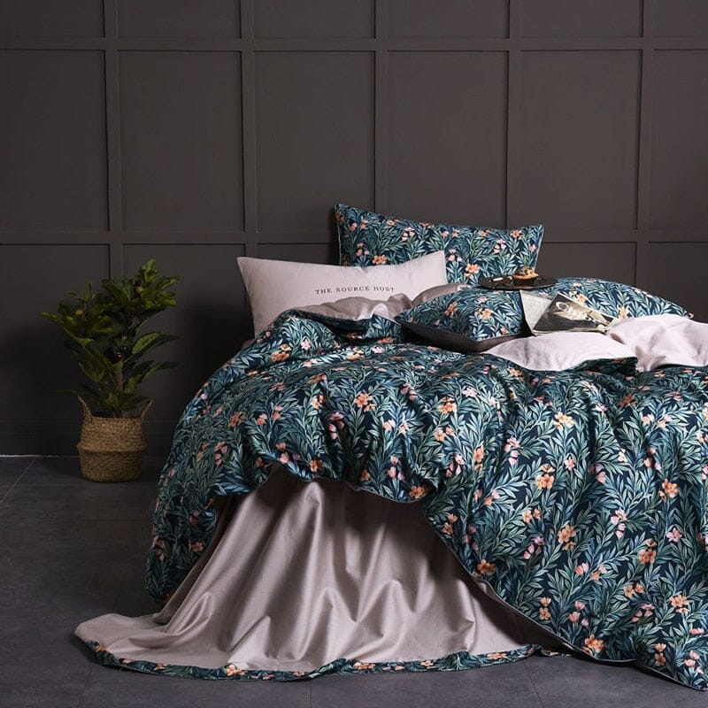 5/7Pcs Luxury Egyptian Cotton Bedding Set | Queen King Size Bright Manwatstore