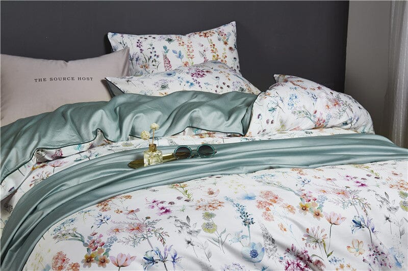 5/7Pcs Luxury Egyptian Cotton Bedding Set | Queen King Size Bright Manwatstore