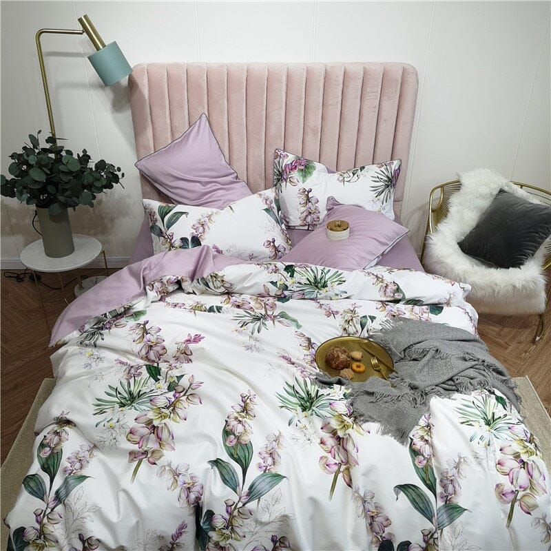 5/7Pcs Luxury Egyptian Cotton Bedding Set | Queen King Size Bright Manwatstore