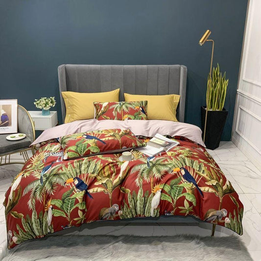 5/7Pcs Luxury Egyptian Cotton Bedding Set | Queen King Size Bright Manwatstore