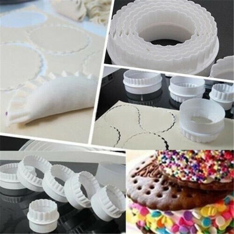 6 Size/Set Plastic Round Shape Cookie Cutter Manwatstore