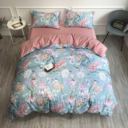 6Pcs Luxury Egyptian Cotton Bedding Set | Queen King Size Bright Manwatstore