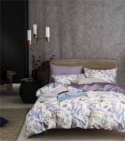 6Pcs Luxury Egyptian Cotton Bedding Set | Queen King Size Bright Manwatstore