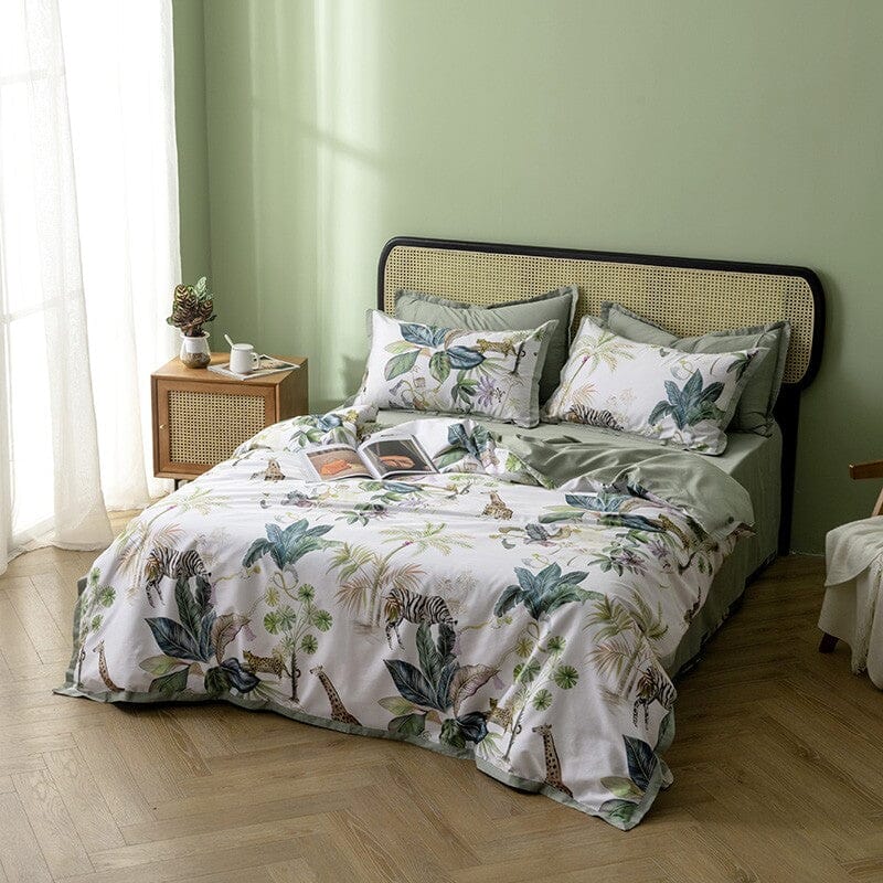 6Pcs Luxury Egyptian Cotton Bedding Set | Queen King Size Bright Manwatstore