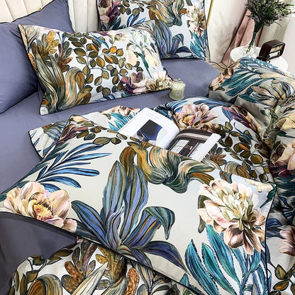 6Pcs Luxury Egyptian Cotton Bedding Set | Queen King Size Bright Manwatstore