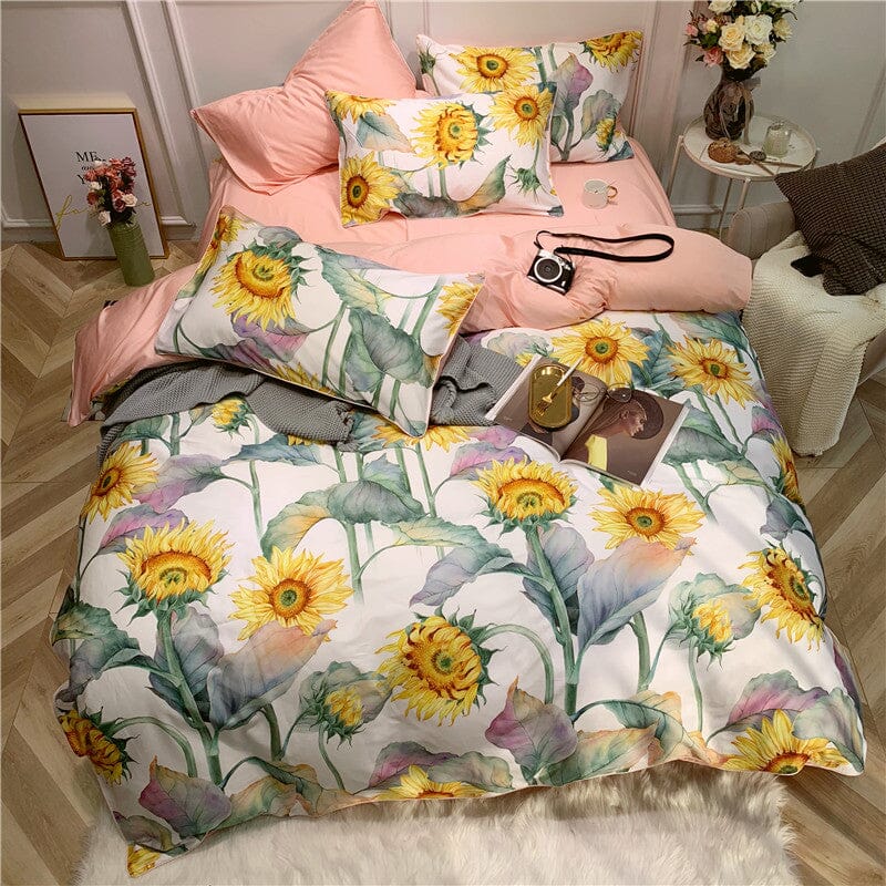 6Pcs Luxury Egyptian Cotton Bedding Set | Queen King Size Bright Manwatstore