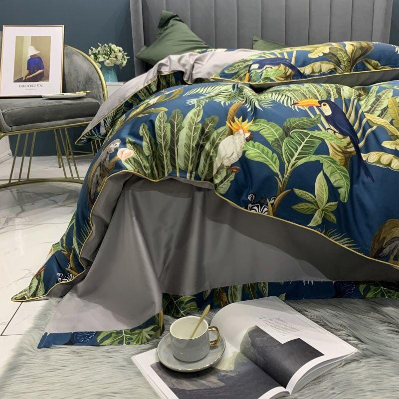 6Pcs Luxury Egyptian Cotton Bedding Set | Queen King Size Bright Manwatstore
