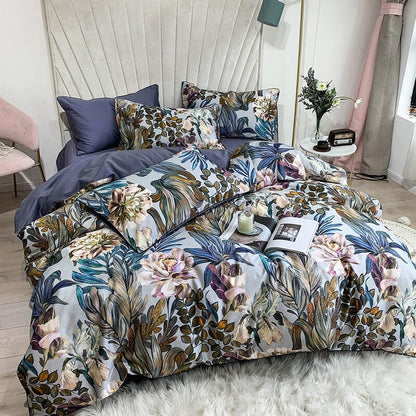 6Pcs Luxury Egyptian Cotton Bedding Set | Queen King Size Bright Manwatstore