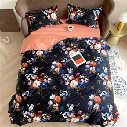 6Pcs Luxury Egyptian Cotton Bedding Set | Queen King Size Bright Manwatstore