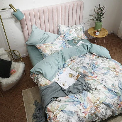 6Pcs Luxury Egyptian Cotton Bedding Set | Queen King Size Bright Manwatstore