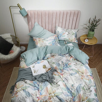 6Pcs Luxury Egyptian Cotton Bedding Set | Queen King Size Bright Manwatstore