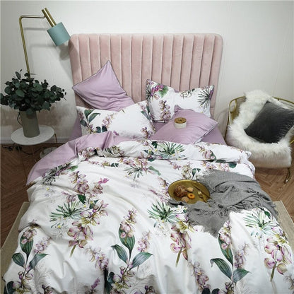 6Pcs Luxury Egyptian Cotton Bedding Set | Queen King Size Bright Manwatstore