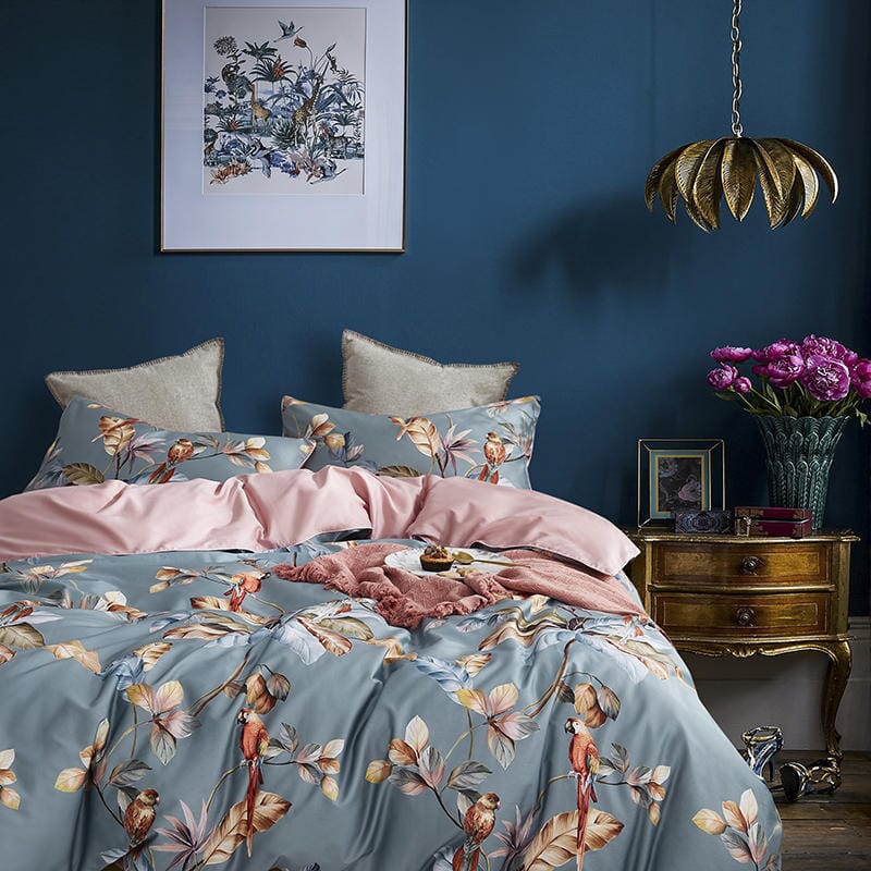 6Pcs Luxury Egyptian Cotton Bedding Set | Queen King Size Bright Manwatstore