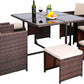 9 Piece Rattan Garden Furniture | Brown Outdoor Sofa Set Manwatstore