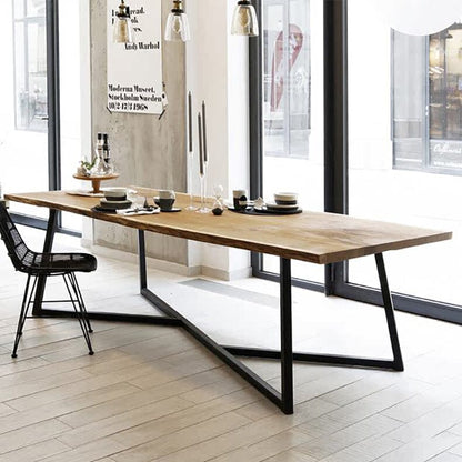 American Solid Wood Table Long Table Industrial Style Large Conference Table Boss Desk Modern Minimalist Dining Table Manwatstore